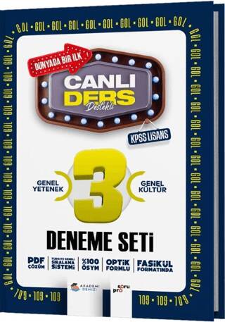 KPSS Lisans Genel Kültür Genel Yetenek 3 lü Deneme Seti - 1