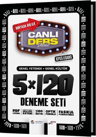 KPSS Lisans Genel Kültür Genel Yetenek 5 x 120 Deneme Seti - 1