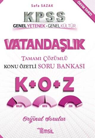 KPSS Vatandaşlık Tamamı Çözümlü Konu Özetli Soru Bankası - 1