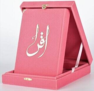 Kuranı Kerim Orta Boy Kadife Kutulu Pembe - 1
