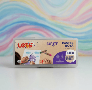 Let`s Pastel Boya 18 Renk Plastik Çantalı - 1