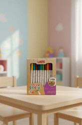 Let’s İnce Keçeli Kalem 12 Renk Standart Renkler - 1