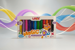 Let’s Magicpop Süper Yıkanabilir Mum Boya 12 Renk - 1