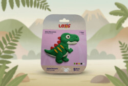 Let’s Mini Changelle 5 Renk Dino Macerası T-rex Oyun Hamuru 120g - Lets