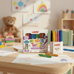 Let’s Wonder Twist Mini Çevirmeli Mum Boya 12 Renk - Lets