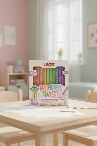 Let’s Wonder Twist Pastel Çevirmeli Mum Boya 12 Renk - 1