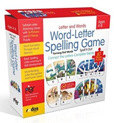Letter and Words - Word-Letter Spelling Game - Forming First Words - 87 Pieces Puzzle - Ages 4-8 - 1