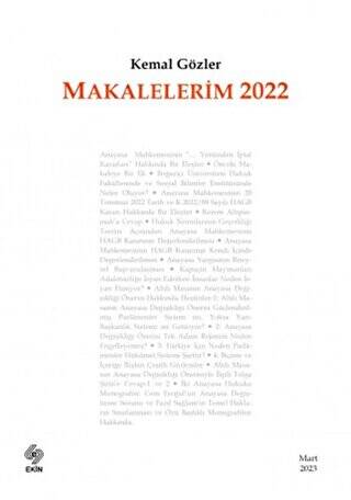 Makalelerim 2022 - 1