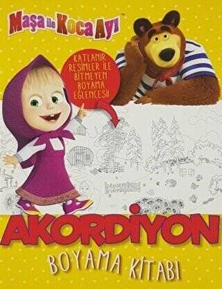 Maşa ile Koca Ayı Akordiyon Boyama Kitabı - 1