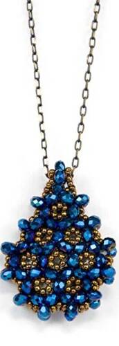 Mavi Cevşen Kolye Kristal, Damla - 1