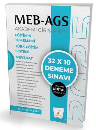 MEB - AGS Hazırlık Eğitimin Temelleri Türk Eğitim Sistemi Mevzuat 32x10 Tamamı Dijital Çözümlü Deneme Sınavı - 1