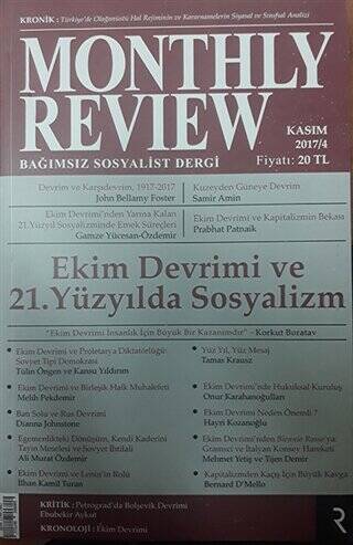 Monthly Review Bağımsız Sosyalist Dergi Kasım 2017 - 4. Sayı - 1