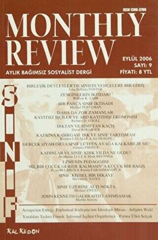 Monthly Review Bağımsız Sosyalist Dergi Sayı: 9 - Eylül 2006 - 1
