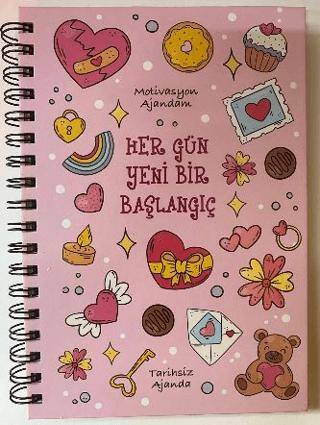 Motivasyon Ajandam, Her Gün Yeni Bir Başlangıç 300’den Fazla Emoji Çıkartmalı Kod:05 - 1