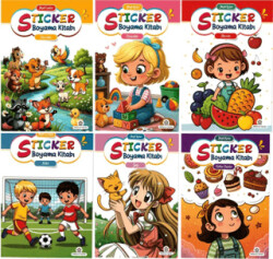 Neşeli Sticker Boyama Kitabı 6 Kitap - Atlı Karınca Yayınları