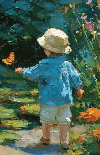 Nesin Defter Çizgili - Monet Tarzında - 1