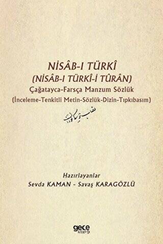 Nisab-ı Türki Nisab-ı Türki-i Turan Çağatayca Farsça Manzum Sözlük - 1