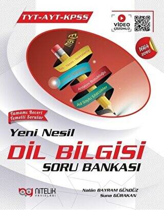 Nitelik YKS TYT AYT KPSS Yeni Nesil Dil Bilgisi Soru Bankası Video Çözümlü - 1