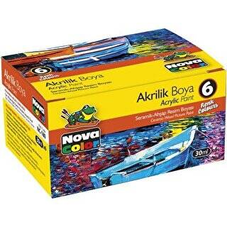 Nova Color Akrilik Boya Şişe 6`lı - 1