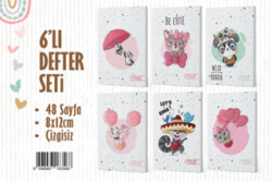 NTT 6Lı Defter Seti - Animals - Note The Time