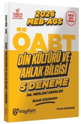 2025 ÖABT MEB-AGS Din Kültürü ve Ahlak Bilgisi Öğretmenliği 5 Deneme Çözümlü - Saydam Yayınları