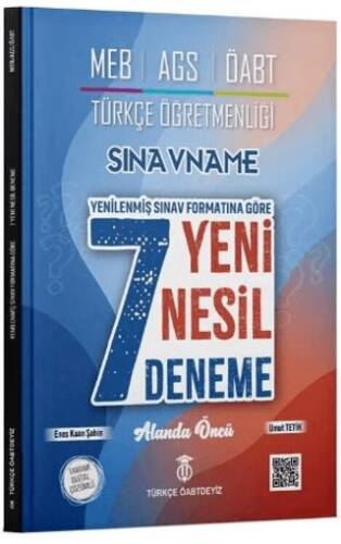 ÖABT MEB-AGS Türkçe Öğretmenliği Sınavname 7 Deneme Çözümlü - 1