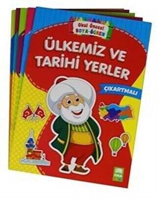 Okul Öncesi Boya Öğren Seti Çıkartmalı-5 Kitap Takım - 1