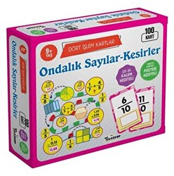 Ondalık Sayılar - Kesirler 9 Yaş Dört İşlem Kartlar - 1