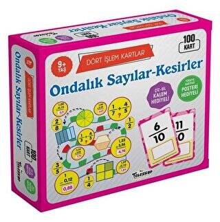 Ondalık Sayılar - Kesirler 9 Yaş Dört İşlem Kartlar - 1