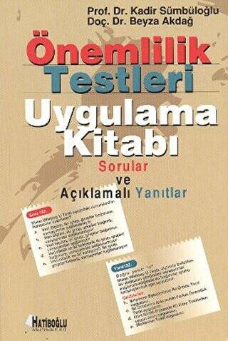 Önemlilik Testleri Uygulama Kitabı - 1