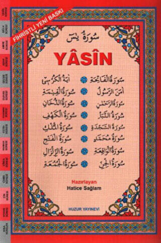 Orta Boy Arapça Fihristli Yasin-i Şerif Kod: 025 - 1
