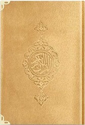 Orta Boy Kadife Kur`an-ı Kerim Gold, Yaldızlı, Mühürlü - 1036 Gold - Hayrat Neşriyat