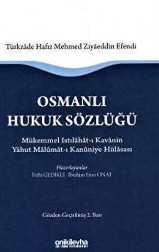 Osmanlı Hukuk Sözlüğü - 1