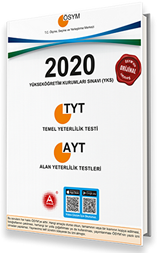 ÖSYM 2020 TYT AYT Video Çözümlü Tıpkı Basım Orijinal Çıkmış Sorular - 1