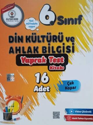 6. Sınıf Din Kültürü ve Ahlak Bilgisi Yaprak Test - 1