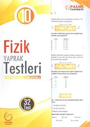 Palme Yaprak Test 10. Sınıf Fizik - Palme Yayınları