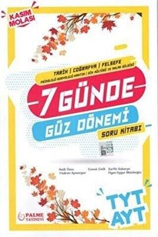 Palme YKS TYT AYT Tarih Coğrafya Felsefe 7 Günde Güz Dönemi Soru Kitabı - 1