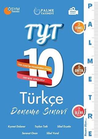 Palme YKS TYT Türkçe 10 Deneme Palmetre Video Çözümlü - 1