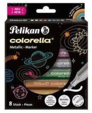 Pelikan Colorella 8li Metalik Keçeli Kalem - 1