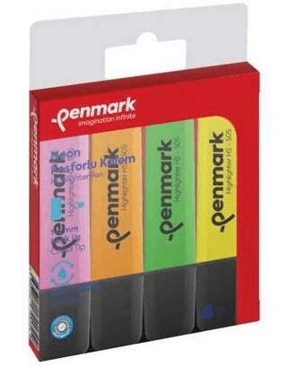 Penmark Neon Fosforlu Kalem 4 Renk Karışık - 1