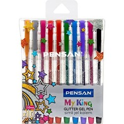 Pensan My King Simli Jel Kalem 10 lu Set - Pensan