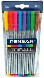 Pensan Triball Tükenmez Kalem Renkli 8 Li Vakumlu - Pensan