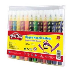 Play-Doh 12 Renk Üçgen Fırça Uçlu Kalem Plastik Kutu - Play-Doh
