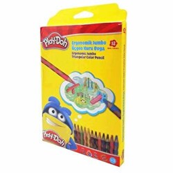 Play-Doh Oluklu Jumbo Kuru Boya 12 Renk - Play-Doh