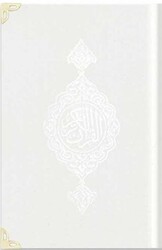 Rahle Boy Kadife Kur`an-ı Kerim Beyaz, Yaldızlı, Mühürlü A3 - Hayrat Neşriyat