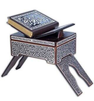 Rahleli Kanat Sandıklı Siyah Kaplama Gümüş Kur`an-ı Kerim Orta Boy - 1