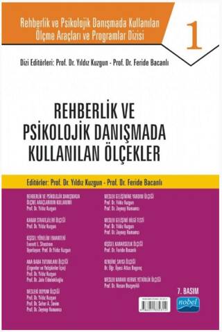 Rehberlik ve Psikolojik Danışmada Kullanılan Ölçme Araçları ve Programlar Dizisi - 1