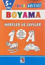 Renkli Eğitici Boyama - 5+ Yaş Harfler ve Sayılar - Nurdan Yayınları