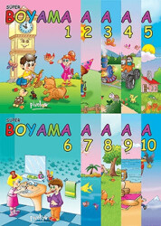 Renkli Süper Boyama 10 Kitap Takım - Pinokyo Yayınları
