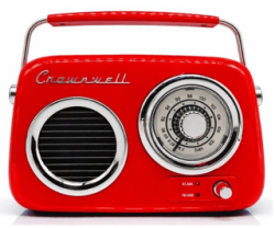 Retro Tasarımlı Bluetooth FM Radyo Kırmızı - Crownwell